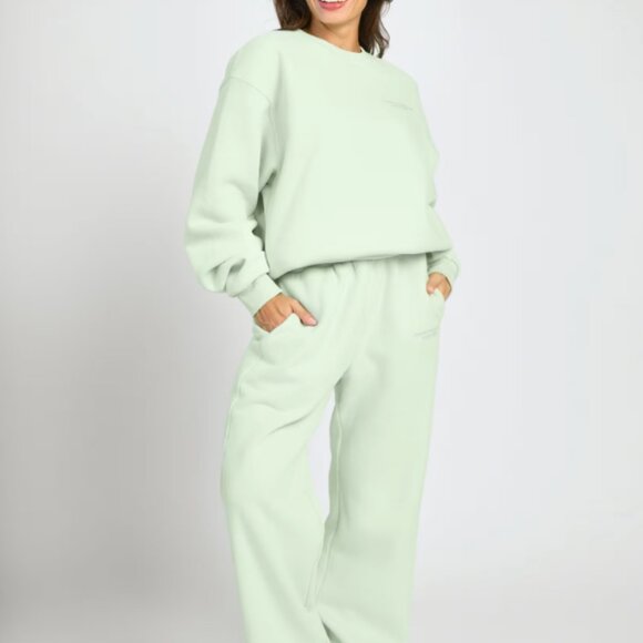 Comfrt Pastel Crew Sweat Set Mint Green SZ XL New With Tags - Picture 5 of 6